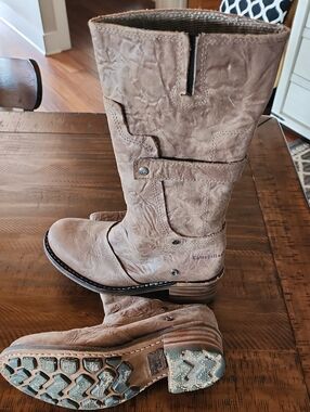 Caterpillar Tan Leather Mid-Calf Work Boots